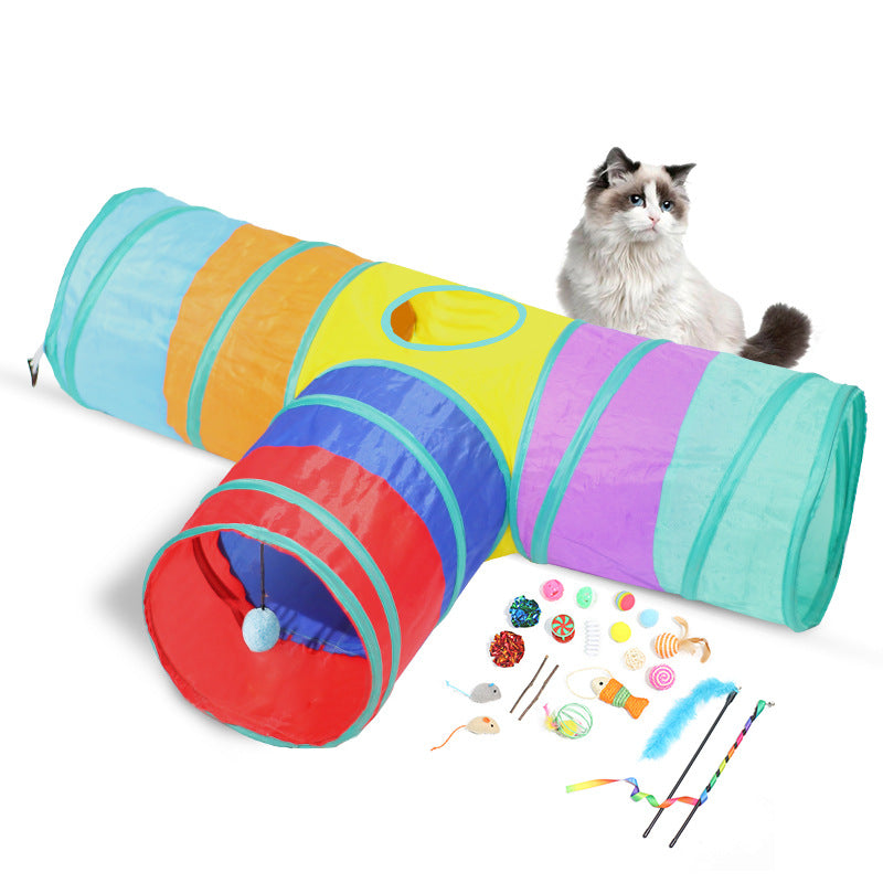 Tunnel pour chat pliable, parcours d'escalade pour animaux, jouets pour chats